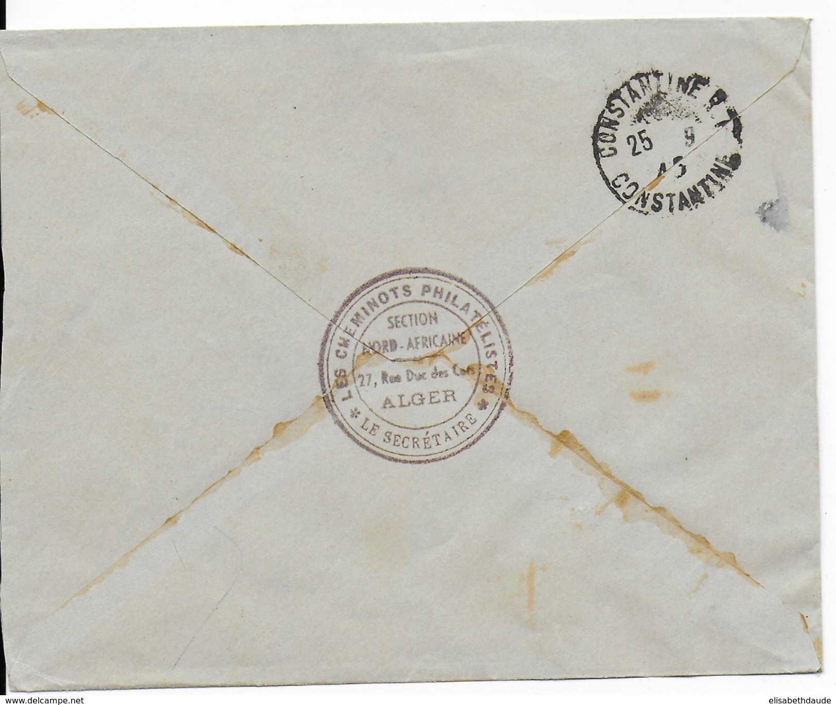 1945 - ALGERIE - ENVELOPPE RECOMMANDEE De ALGER => CONSTANTINE - ARMOIRIES - Lettres & Documents