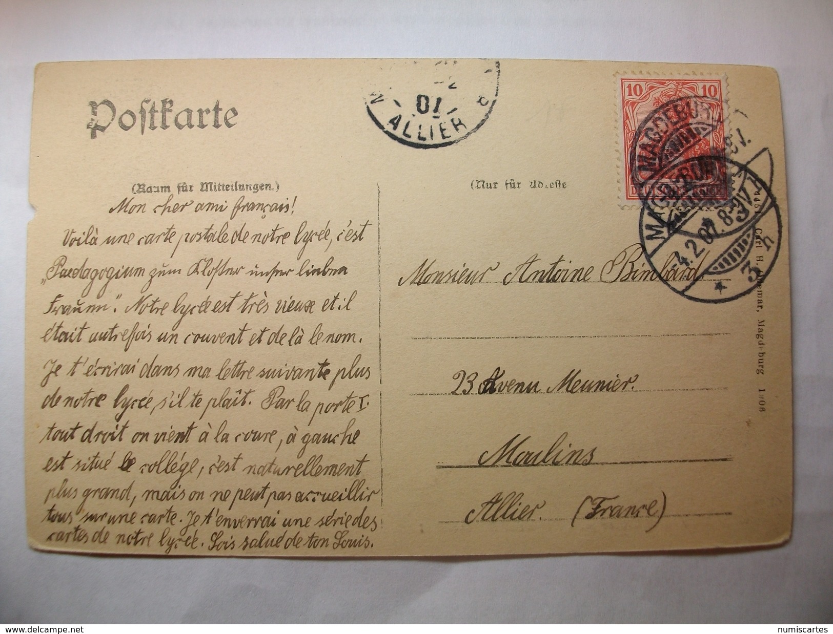 Carte Postale Allemagne  Magdeburg ,Klooster U.l.Frauen ,Klosterhol  (CPA Oblitérée 1907 Timbre 10 Deutsch M. ) - Magdeburg