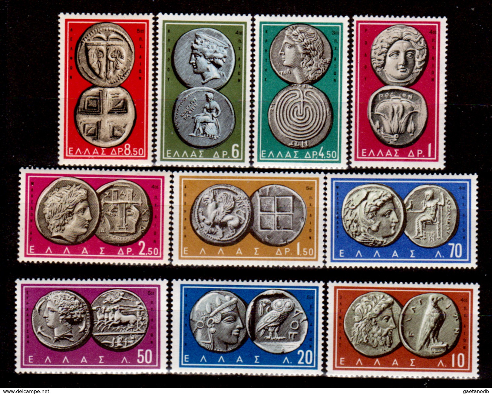 Grecia-F0242 - 1959 - Y&T N. 675-684 (+) Hinged - Senza Difetti Occulti. - Nuovi