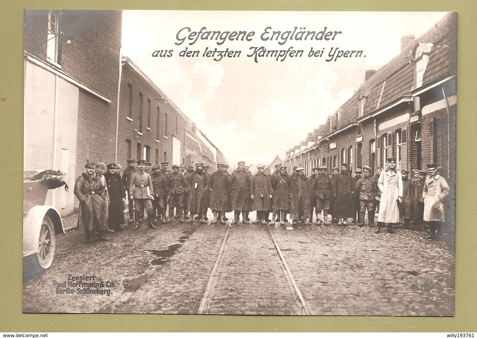 Fotokaart Carte Photo 171mm X 121mm 1914 1918 Ieper - Gefangene Englander Aus Den Letzten Kampfen Bei Ypern - War 1914-18