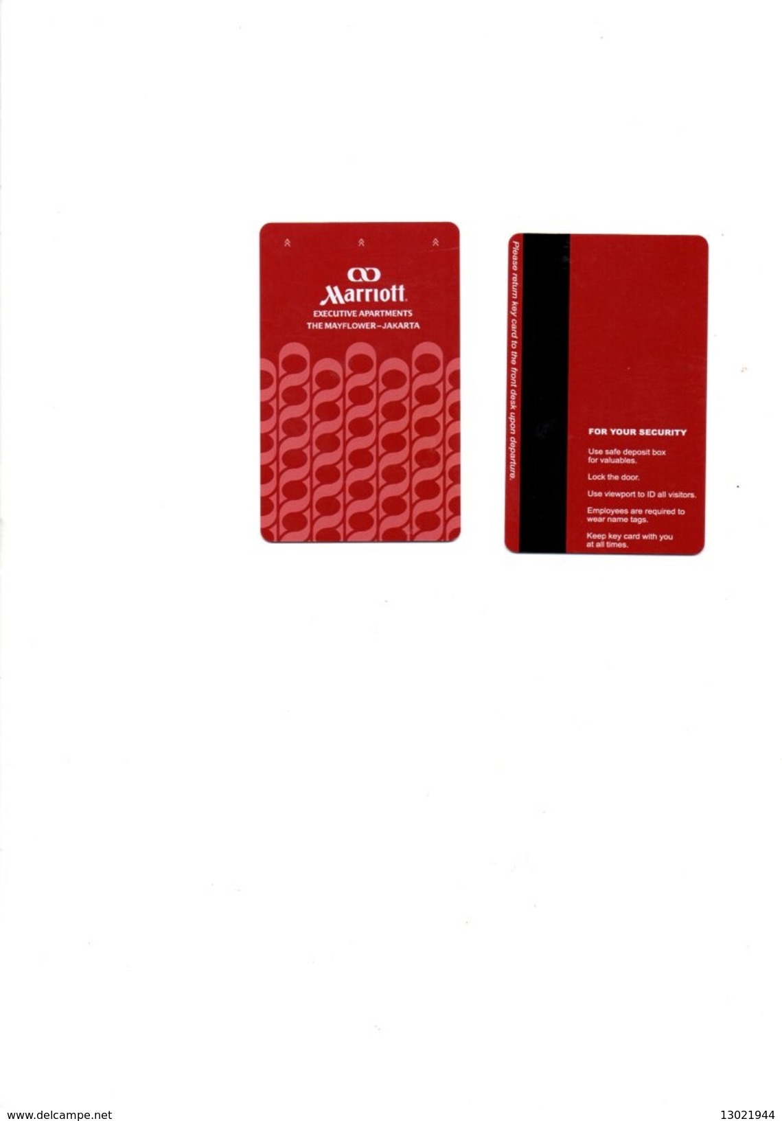 INDONESIA  KEY HOTEL MARRIOTT - SCHEDA HOTEL - Hotel Keycards