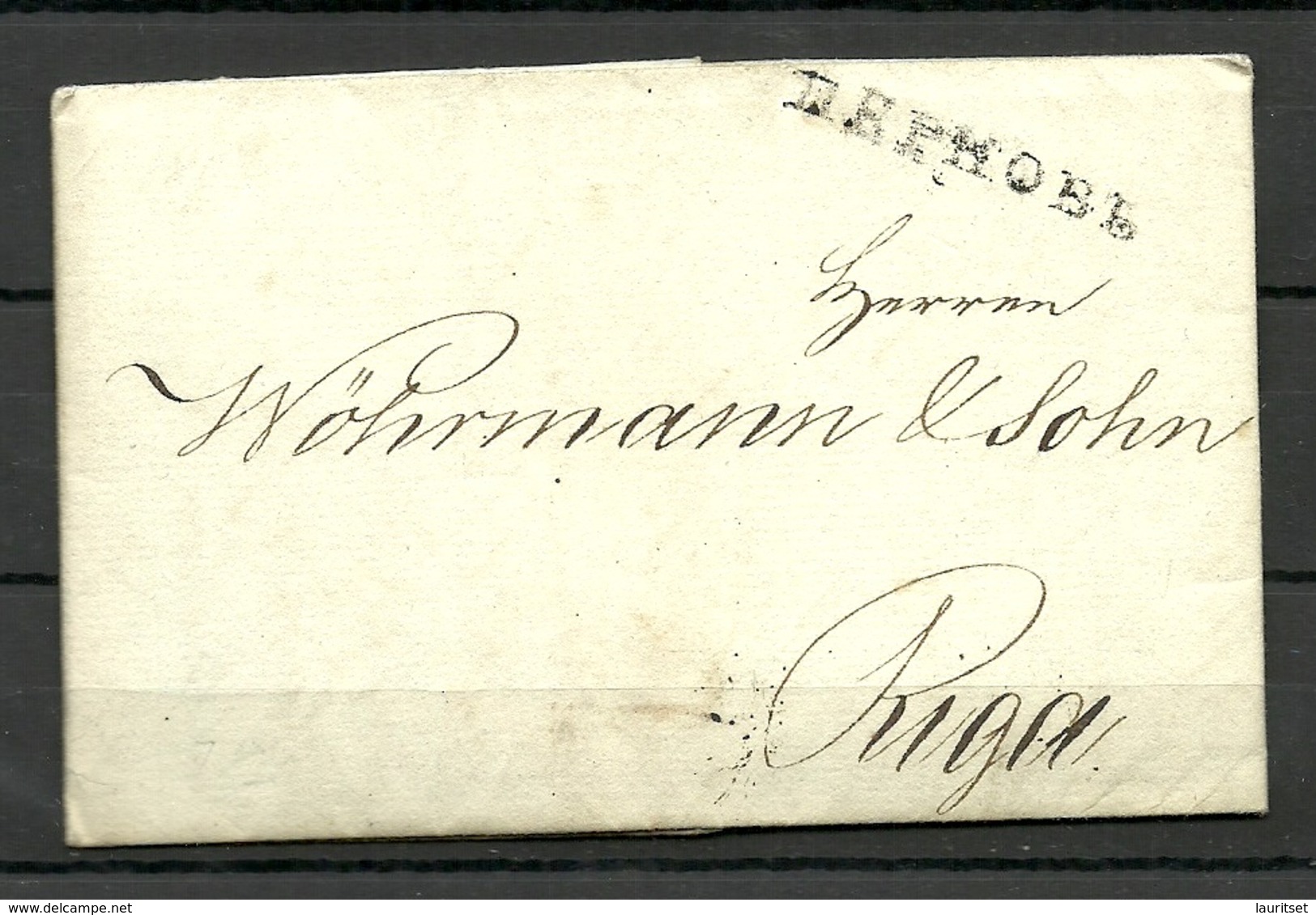 Estand Estonia 1807 Brief PERNAU Line Cancel To RIGA Latvia - Estland