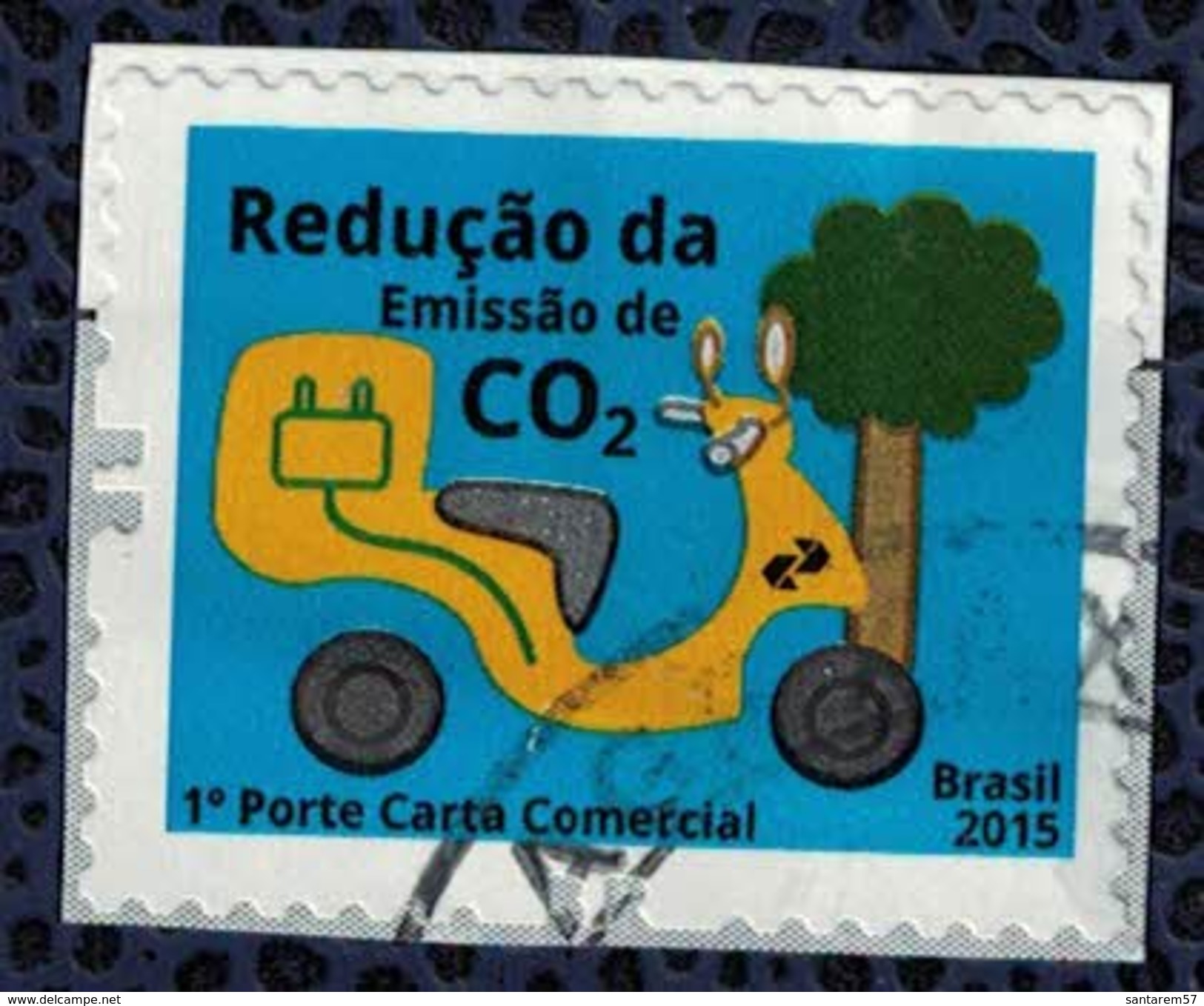 Brésil 2015 Oblitéré Rond Used Scooter électrique Réduire Les émissions De CO2 SU - Used Stamps