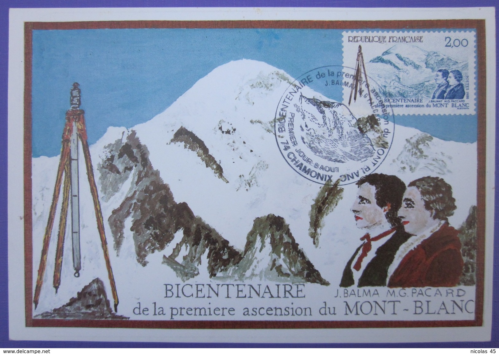 Carte Postale Maximum - FDC - Mont-Blanc - 1986 - YT 2422 - Chamonix - 1980-1989