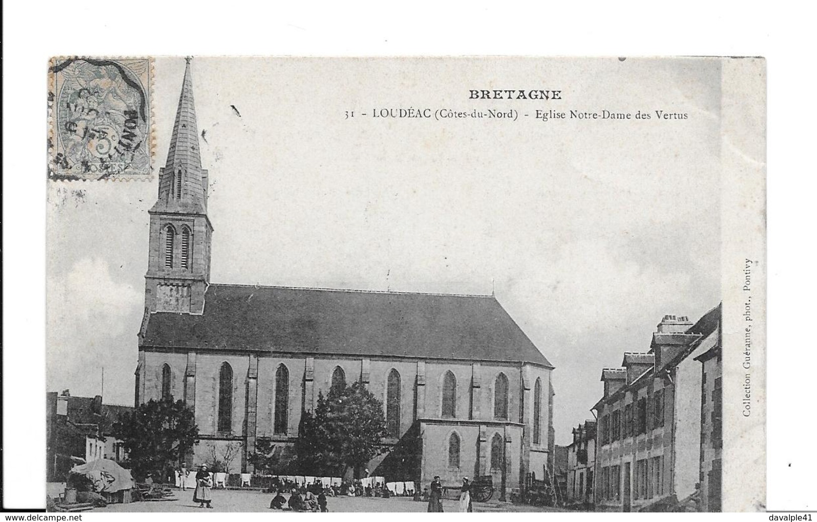 22   LOUDEAC   EGLISE  ANIMATION  BON ETAT   VOIR LES  2 SCANS - Loudéac