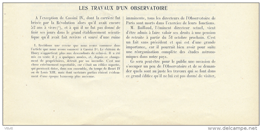 1925 : Document, L'OBSERVATOIRE DE PARIS (8 Pages Illustrées) Lunette Méridienne, Bordeaux, Lunette équatoriale, Bureaux - Non Classés