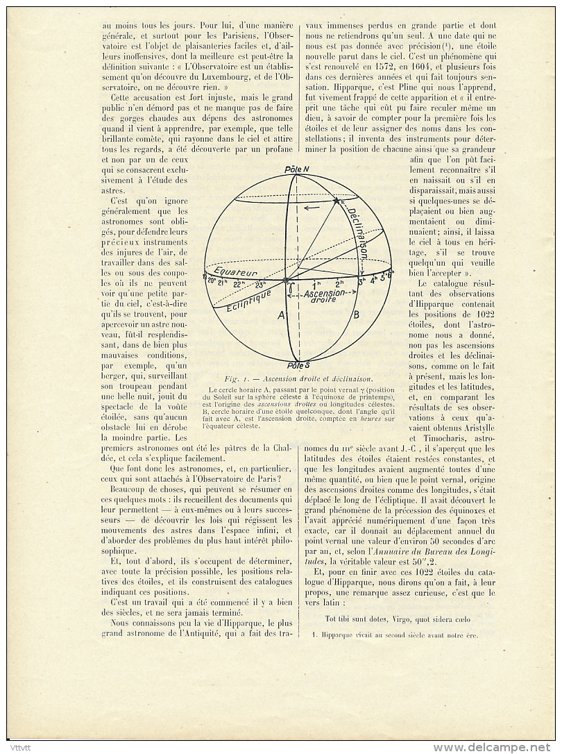 1925 : Document, L'OBSERVATOIRE DE PARIS (8 Pages Illustrées) Lunette Méridienne, Bordeaux, Lunette équatoriale, Bureaux - Non Classés