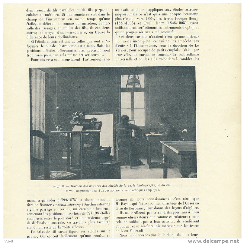 1925 : Document, L'OBSERVATOIRE DE PARIS (8 pages illustrées) Lunette méridienne, Bordeaux, Lunette équatoriale, Bureaux