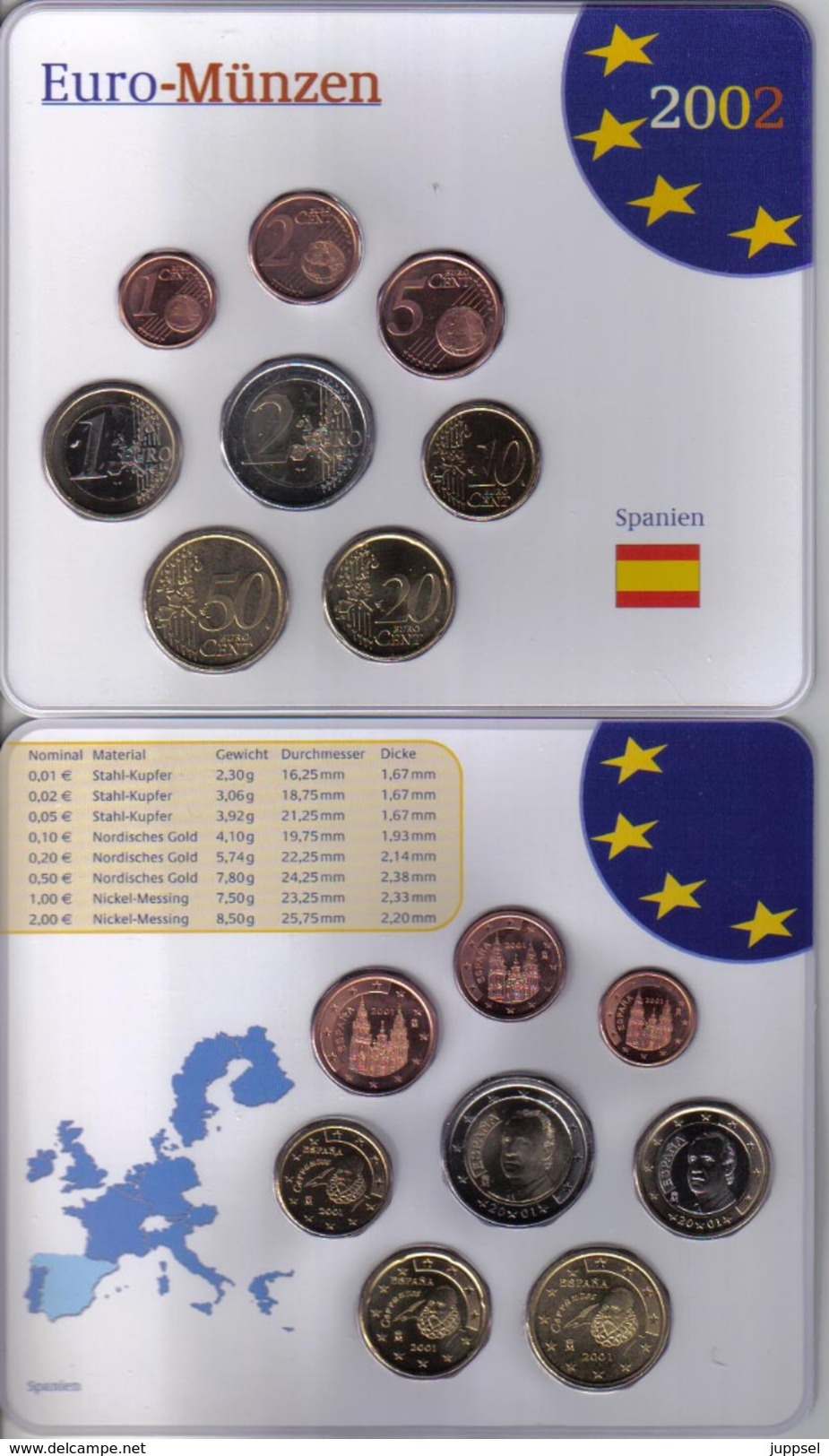 SPAIN  Set 2002 BU /  L`ESPAGNE -  Coffret De 8 Pièces Euro - Atelier - 2002 - Espagne