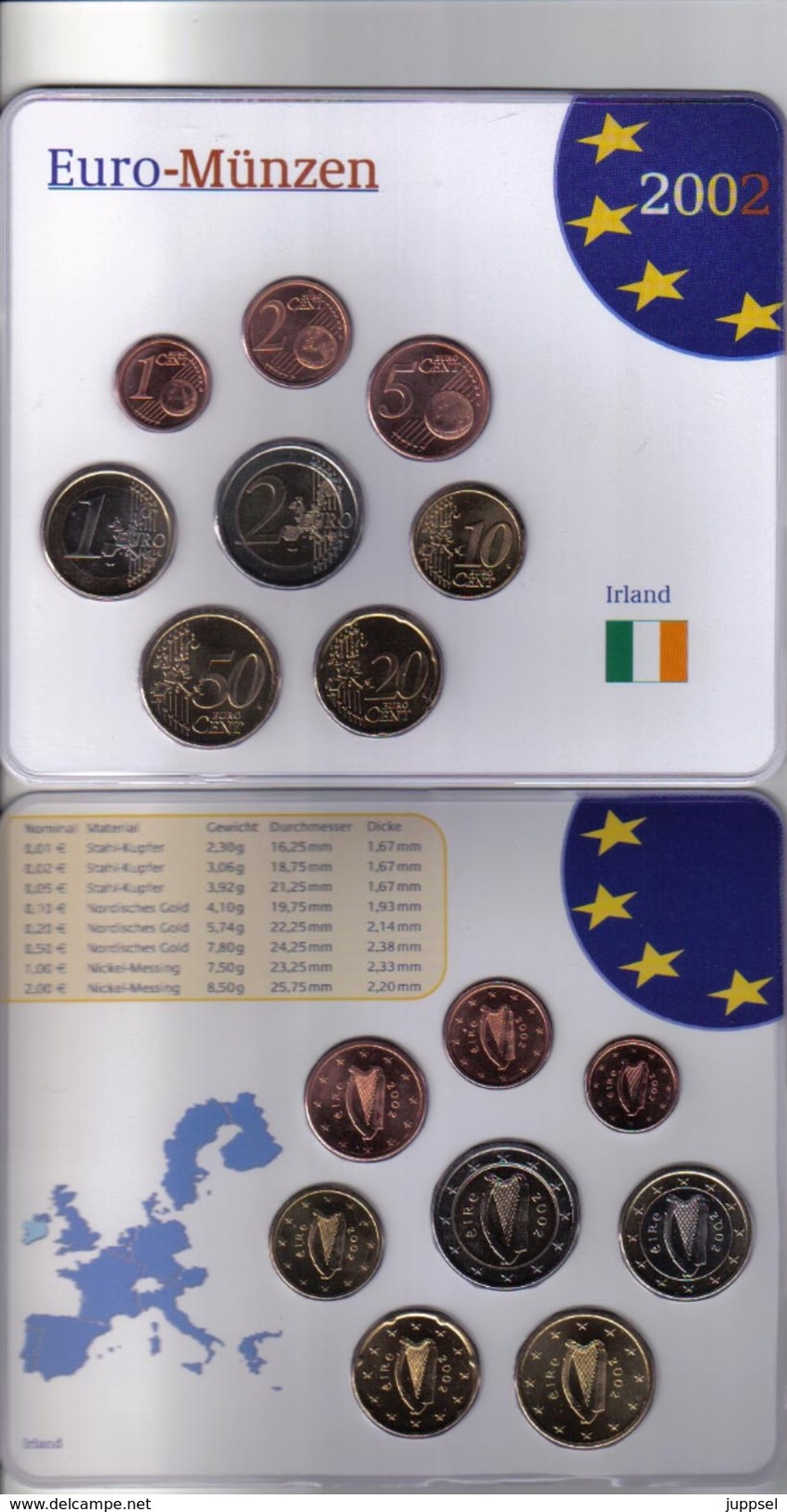 IRELAND  Set 2002 BU /  L`IRLANDE -  Coffret De 8 Pièces Euro - Atelier - 2002 - Irlande