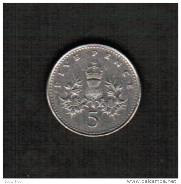 GREAT BRITAIN  5 PENCE 1991  (KM #937b) - 5 Pence & 5 New Pence