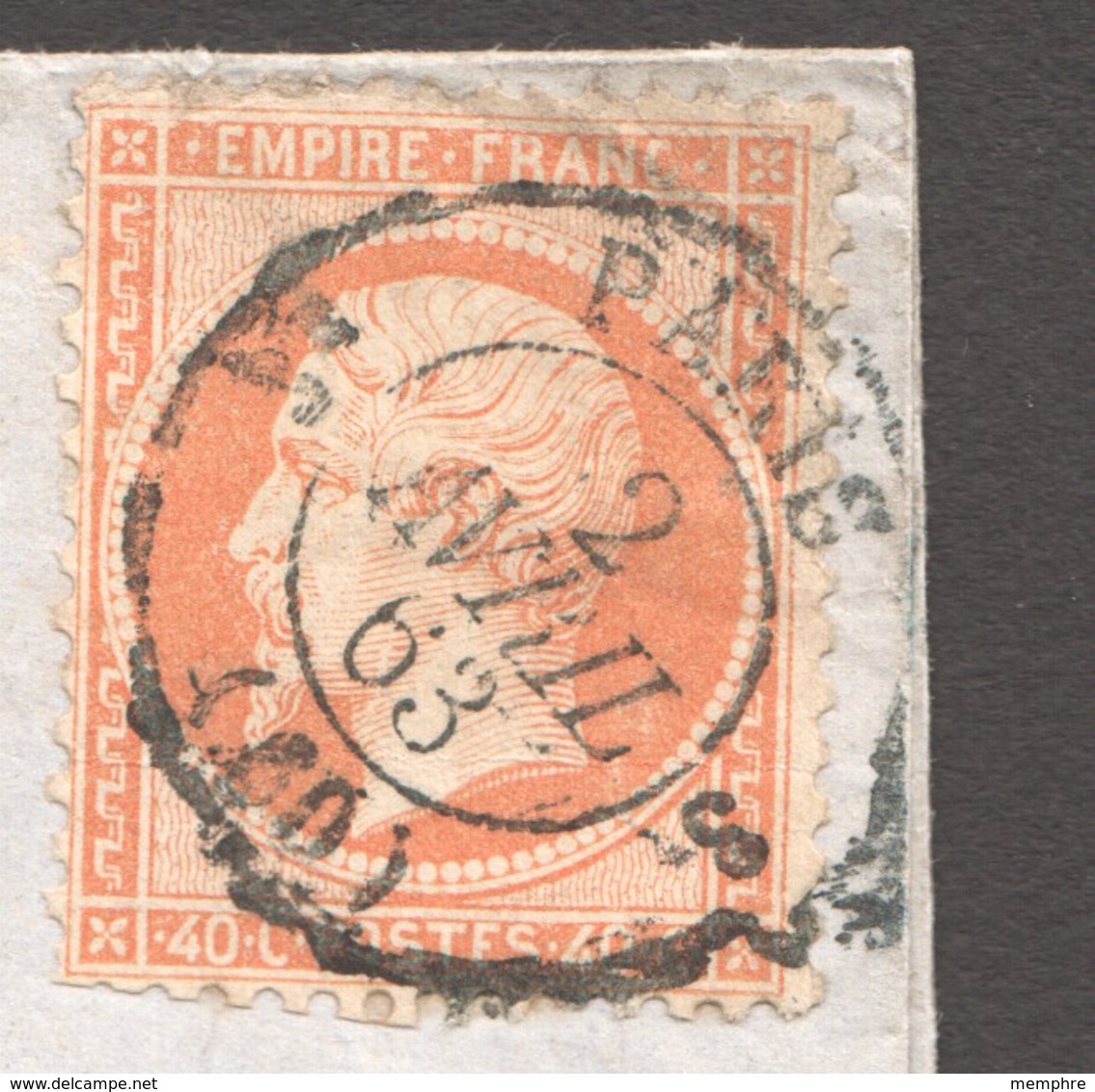 1863  Lettre De Paris Pour Oxford Yv 23 Cachet Paris Etranger Pothion 1350 Sur Timbre Indice 17 - 1862 Napoléon III.