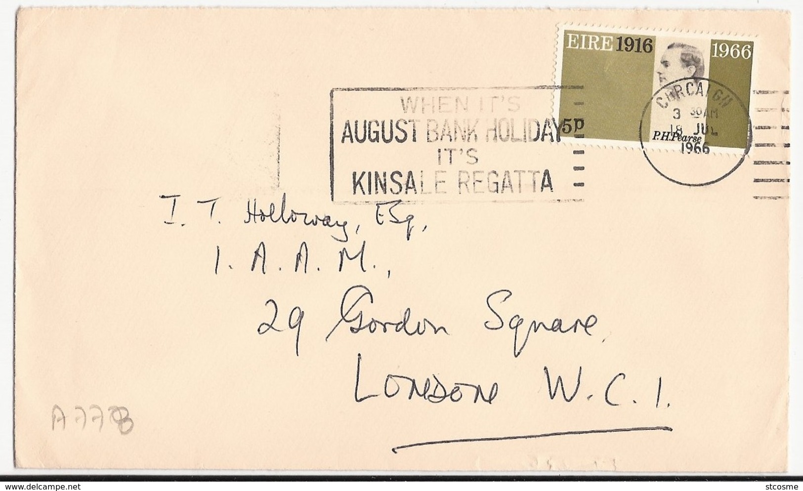 A778 - Irlande - Lettre De Cork En 1966 Pour Londres - P. Pearse - Storia Postale