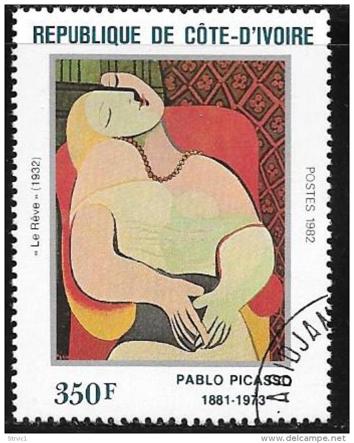 Ivory Coast, Scott # 649 Used Picasso Painting, 1982 - Ivory Coast (1960-...)