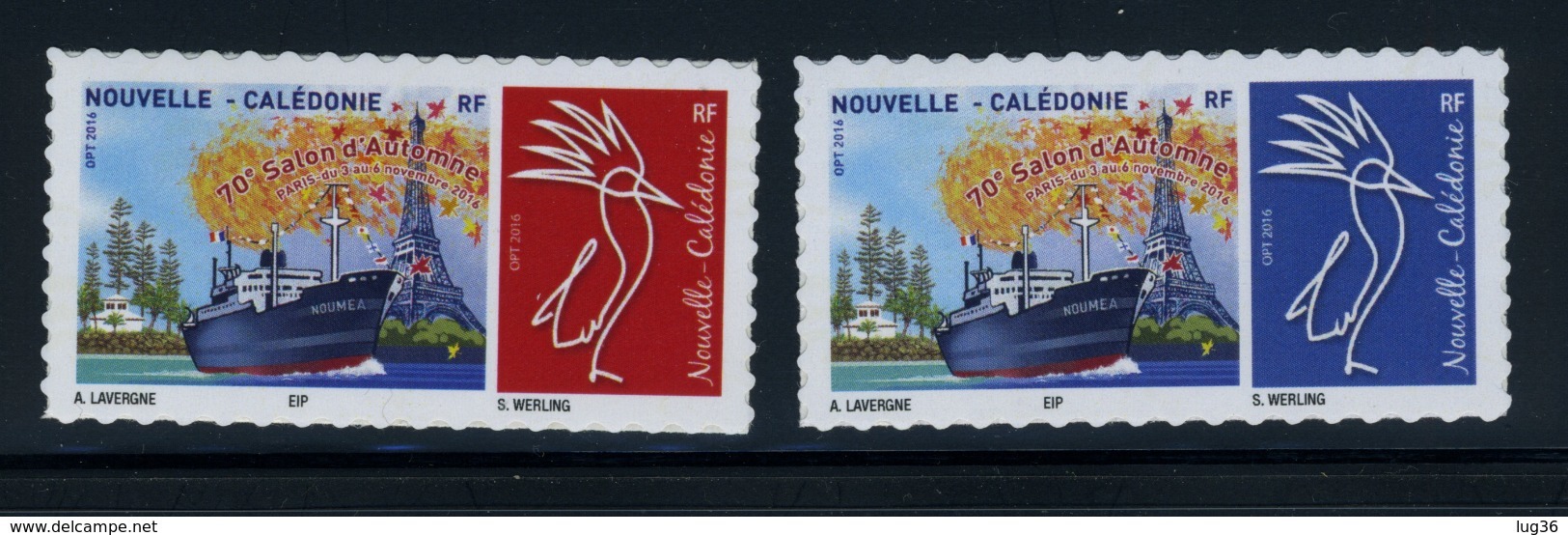 Nouvelle Calédonie - Salon De Champerret PARIS 2016 (la Paire) - Adhésif Personnalisés (new Caledonia) Werling Bateau - Neufs