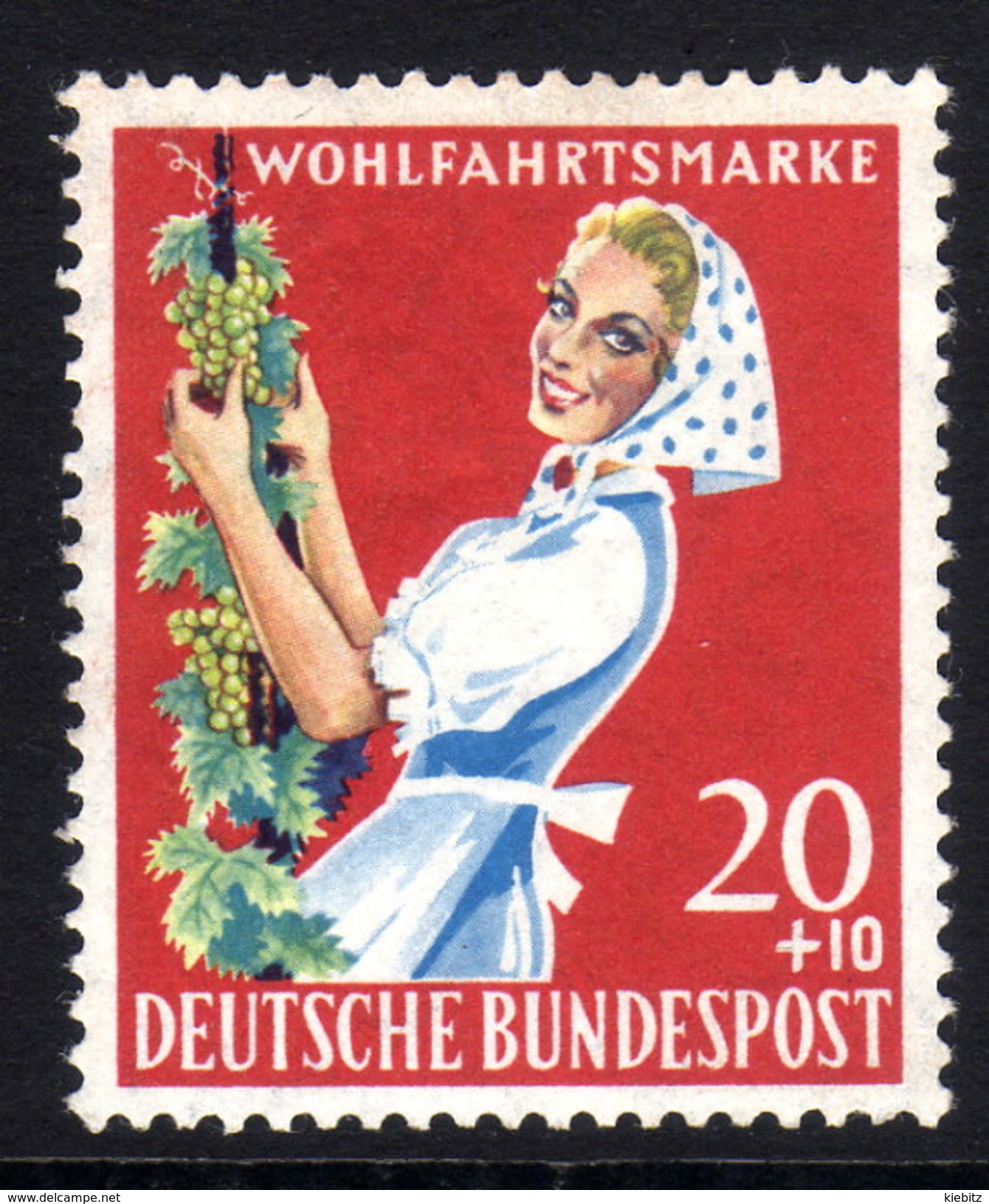 BRD 1958 * Winzerin Mit Weinrebe - MLH Postfrisch Mit Falz - Wein & Alkohol