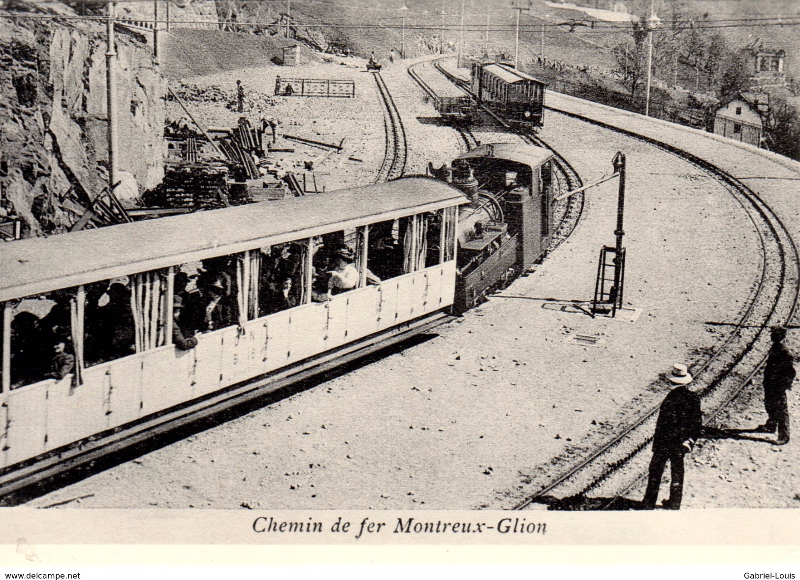 Reproduction :Correspondence MGI -GN à Glion Vers 1910 BVA - Stations With Trains
