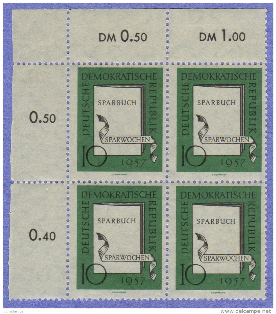 DDR SC #367-8 (SET/2) MNH B4 1957 "Savings Week", CV $4.40 (I) - Unused Stamps