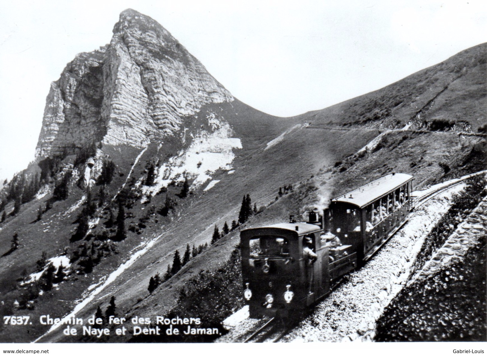 Reproduction : Train Pour Les Rochers De Naye Vers 1925 BVA - Funiculaires