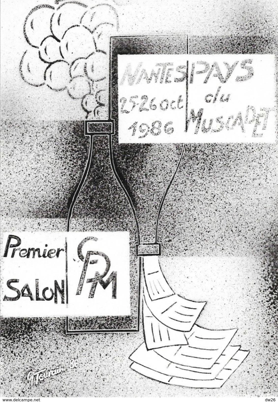 Premier Salon De La CPM, Nantes 1986, Au Pays Du Muscadet - Illustration Gaston Touraine - Carte Non Circulée - Other & Unclassified