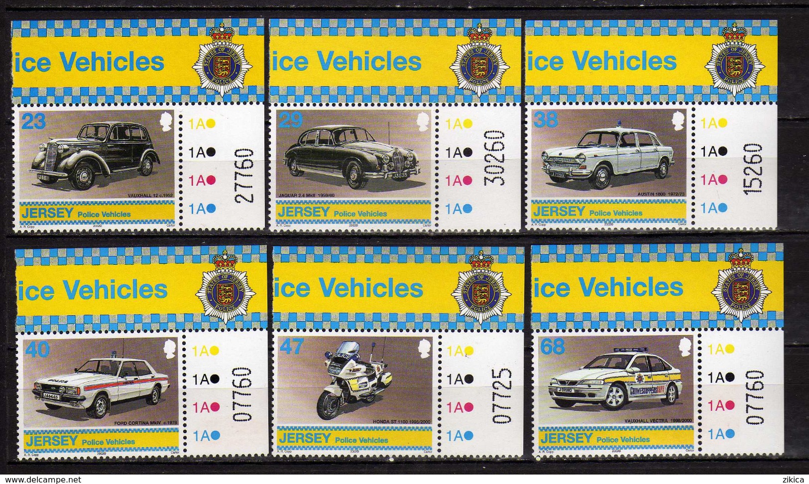 Jersey 2002 Police Vehicles.cars.Volvo,motors,MNH - Jersey