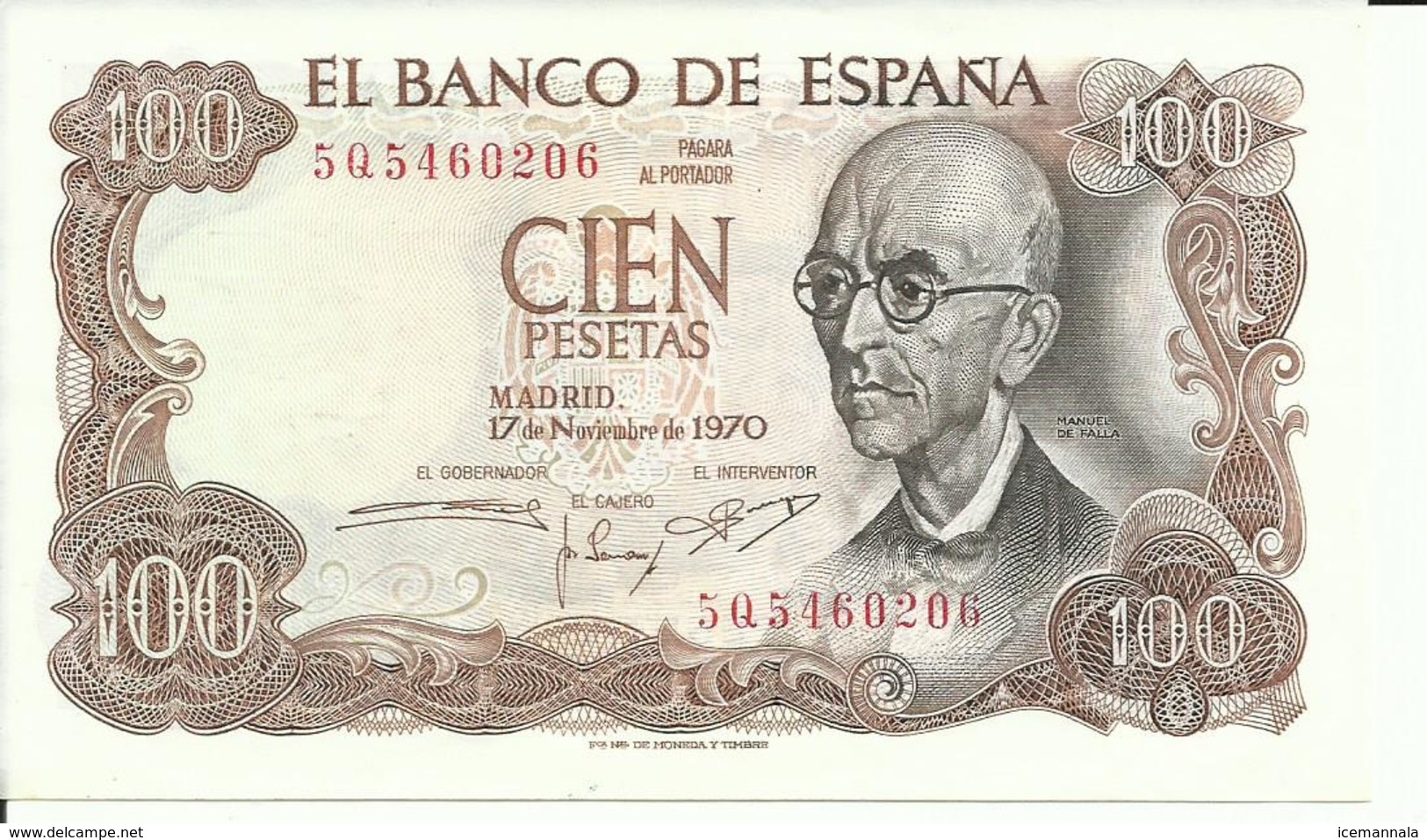 BILLETE 100 PESETAS, 17/11/1970  ( SIN CIRCULAR) - 100 Pesetas