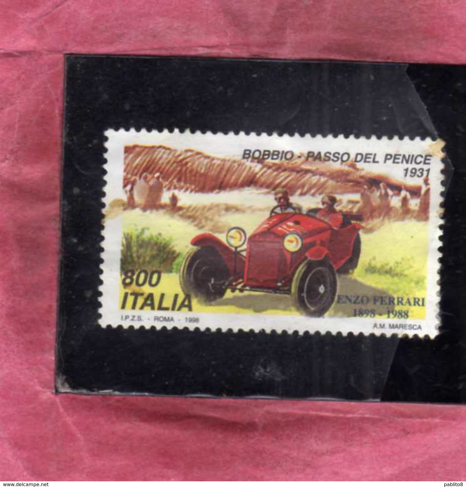 ITALIA REPUBBLICA ITALY REPUBLIC 1998 GIORNATA DELLA FERRARI BOBBIO PASSO DEL PENICE 1931 LIRE 800 USATO USED OBLITERE' - Collezioni (in Album)