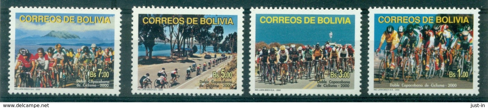 BOLIVIE SERIE 1048 / 1051 Course à Copacabana N Xx Tb Cote 13.50 &euro; - Cyclisme