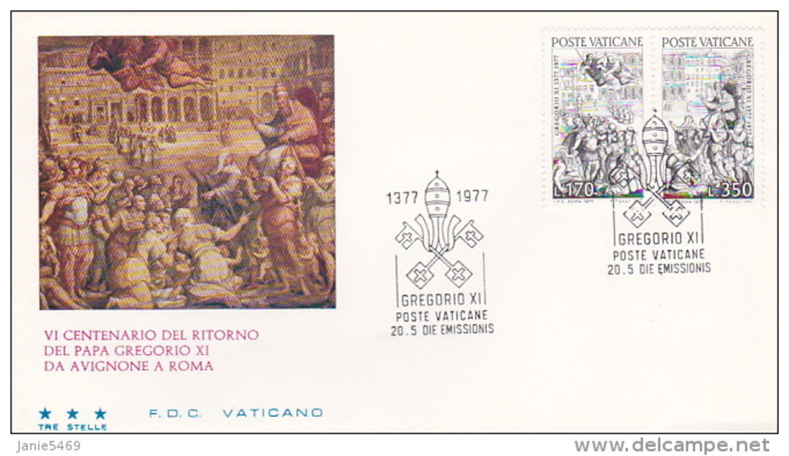 Vatican City 1977 Pope Gregorius FDC Vaticano - FDC