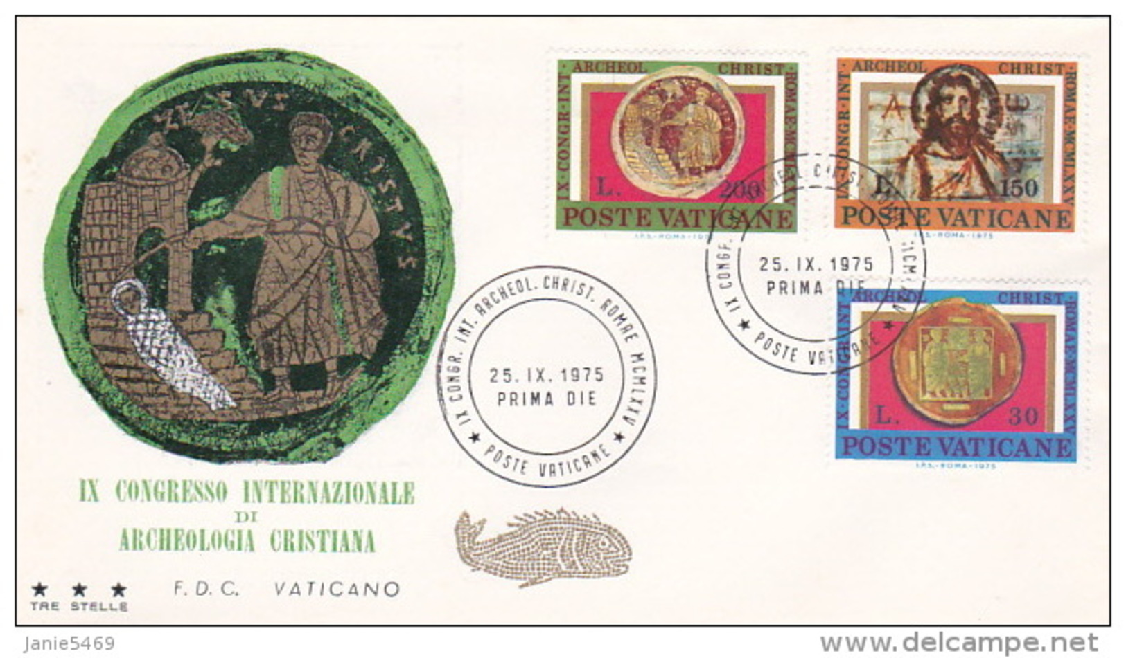 Vatican City 1975 IX Intrernational Archaelogical Congress FDC Vaticano - FDC