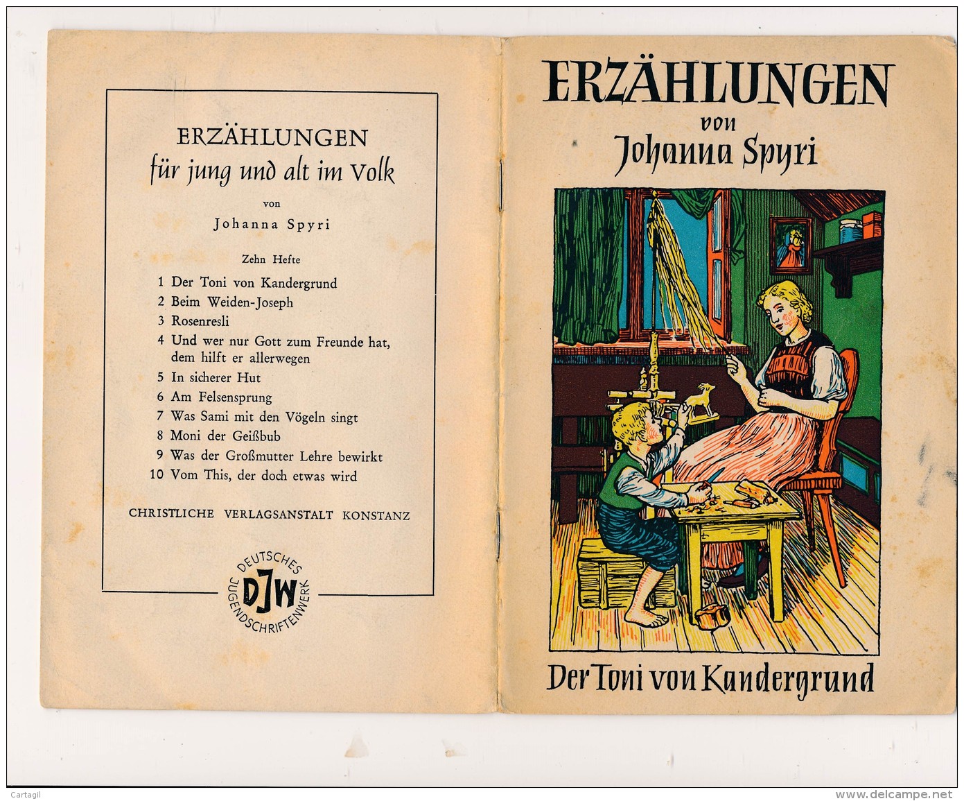 Livres - Petit Livret  Pour Enfants De Johanna Spyri " Der Toni Von Kandergrund"" (détails Description ) RARE - Sonstige & Ohne Zuordnung