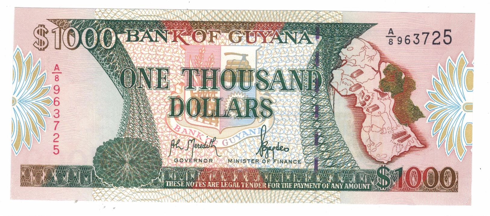 Guyana 1000 Dollars , P-33 , UNC. - Guyana