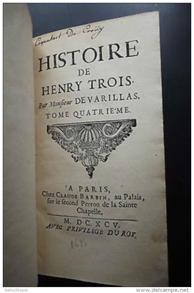 Histoire De Henry Trois Tome I 3 4 - Andere & Zonder Classificatie