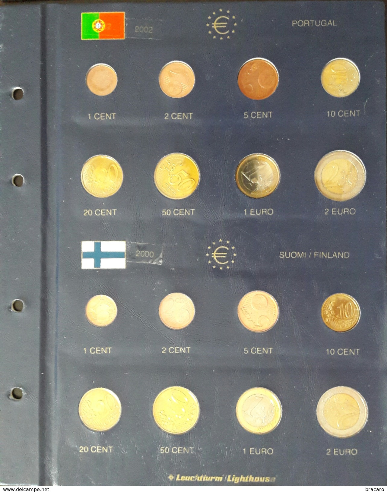 Coins EURO - FIRST EMISSION France, Portugal, Greece, Austria, Netherlands, Finland, Italy, Luxembourg - UNCIRCULATED - Rollen