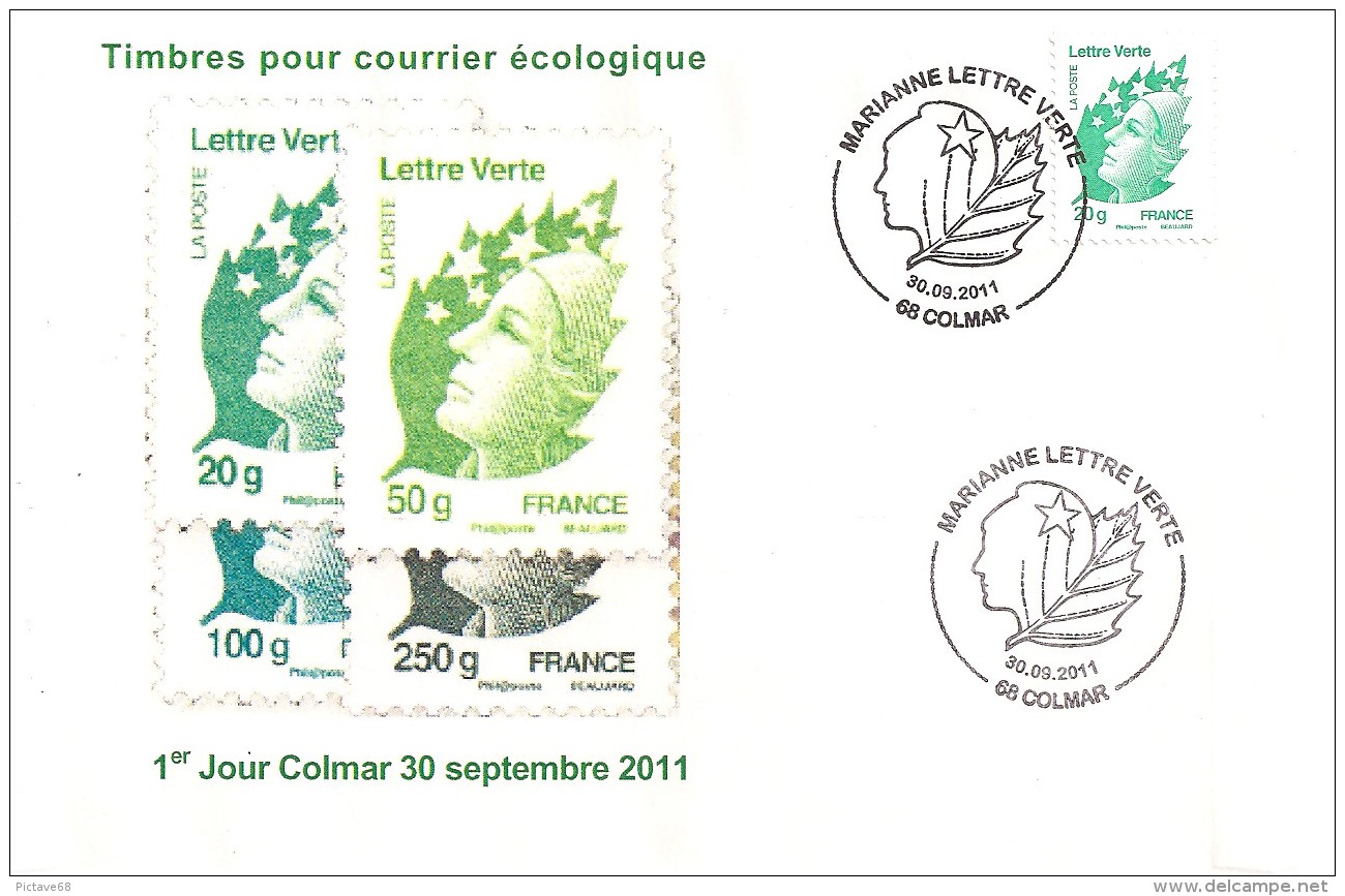 ENVELOPPE FDC DU TIMBRE  N° 2593 MARIANNE LETTRE VERTE - 2010-2019