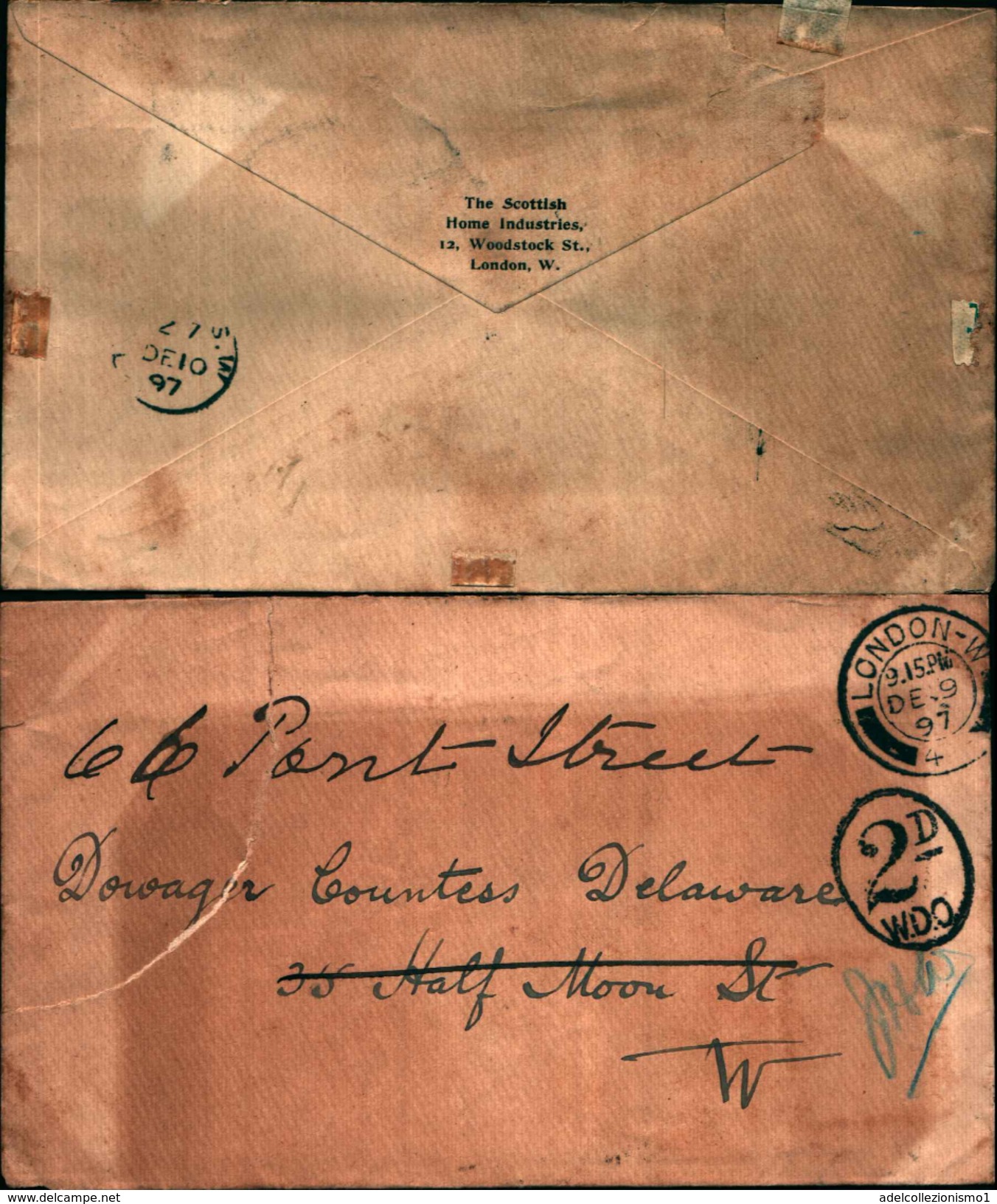 88208) Lettera Con Annullo In Ovale 2 D W.d.o. Da Londra Il 9-12-1897 - Storia Postale