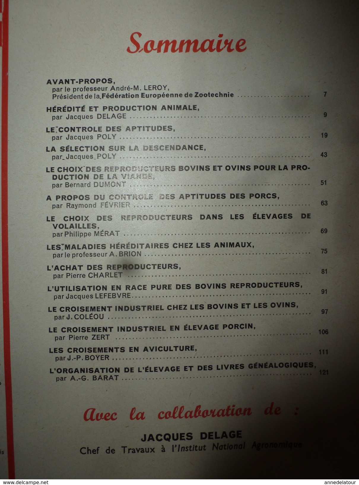 1955 LRDLE :La Revue De L'Elevage  N° SPECIAL  -----> CHOIX ET UTILISATION DES REPRODUCTEURS - Animales