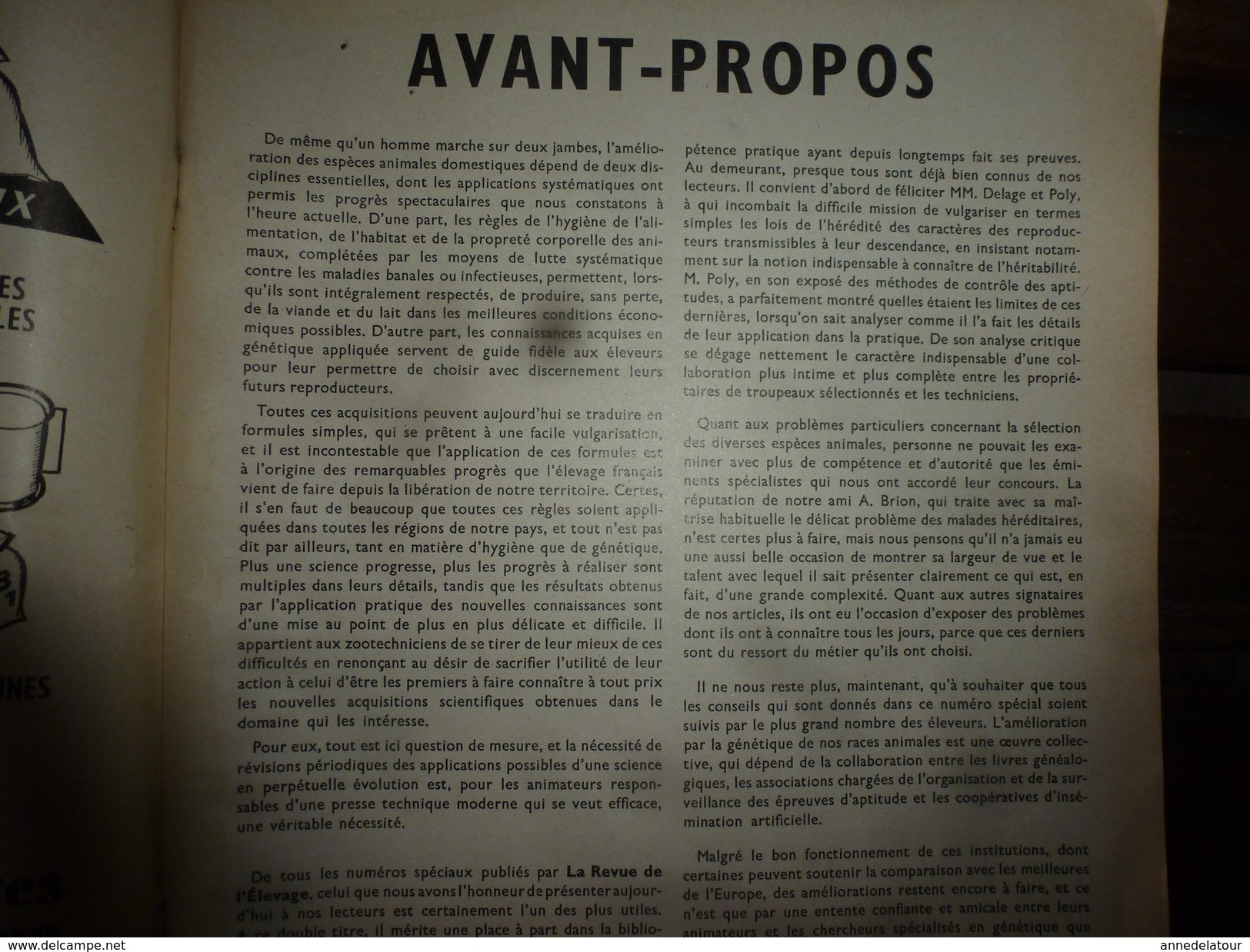 1955 LRDLE :La Revue De L'Elevage  N° SPECIAL  -----> CHOIX ET UTILISATION DES REPRODUCTEURS - Animales