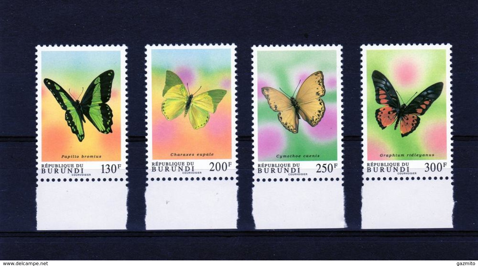 Burundi 1993, Butterflies, 4val - Nuevos