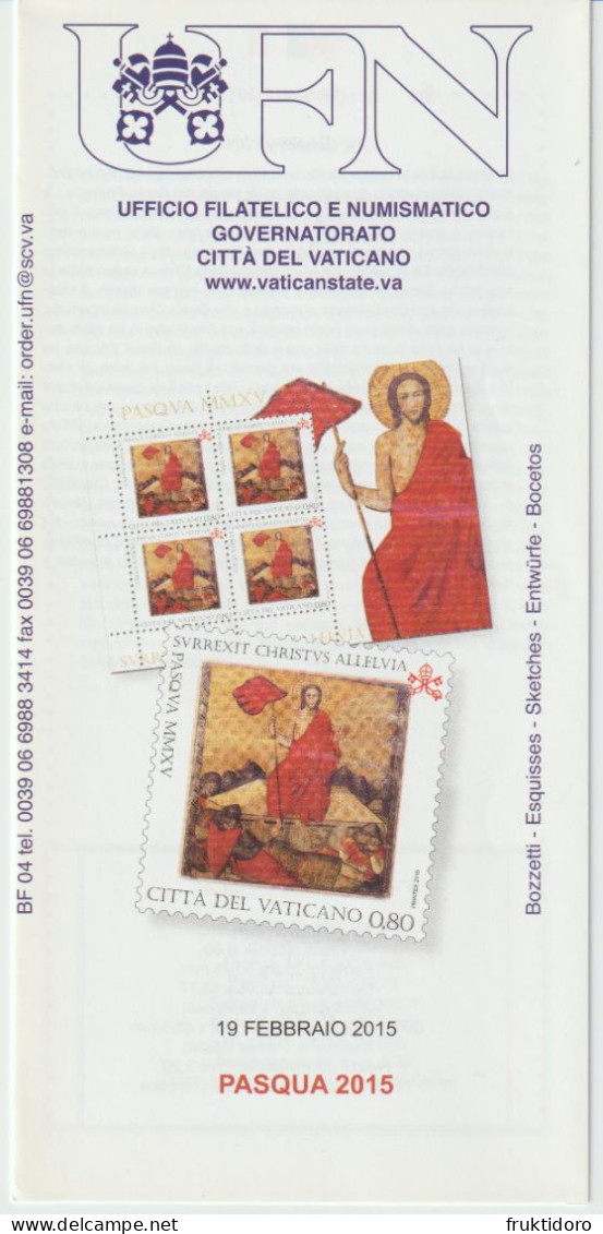 Vatican City Brochures Issues In 2015 Holy Shroud - International Year Of Light - Easter - Postal Stationery - Pope - Collections