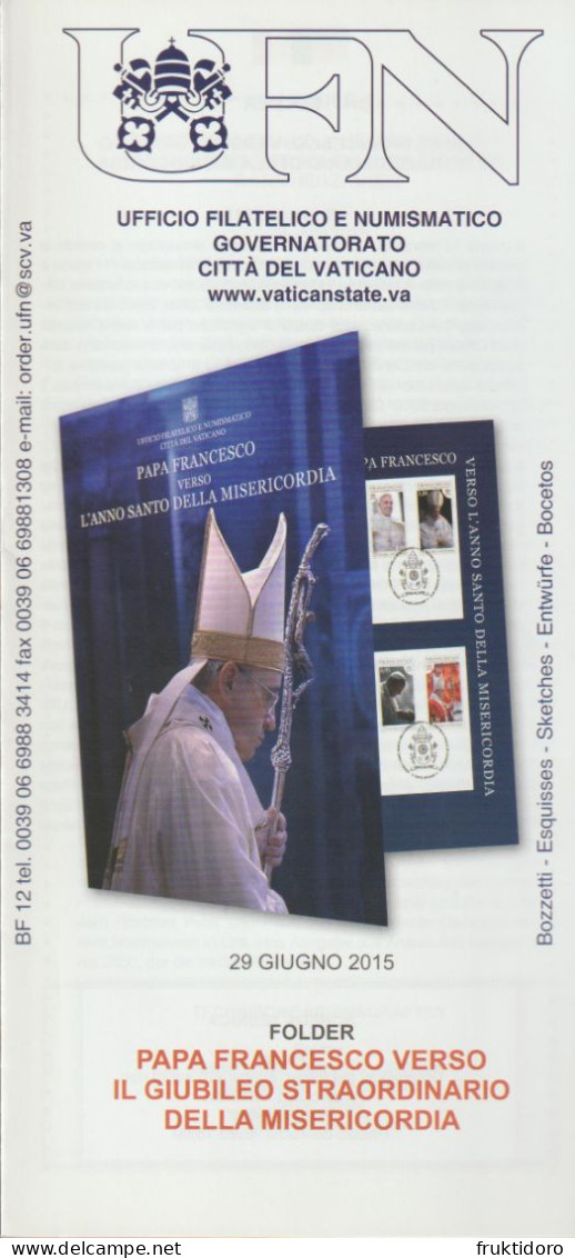 Vatican City Brochures Issues in 2015 Holy Shroud - International Year of Light - Easter - Postal Stationery - Pope