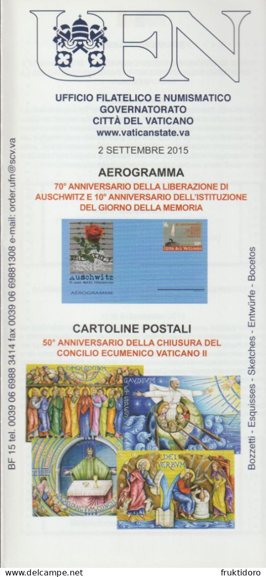 Vatican City Brochures Issues in 2015 Holy Shroud - International Year of Light - Easter - Postal Stationery - Pope