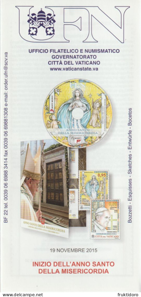 Vatican City Brochures Issues in 2015 Holy Shroud - International Year of Light - Easter - Postal Stationery - Pope