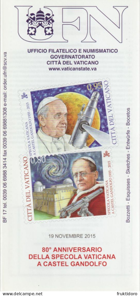 Vatican City Brochures Issues in 2015 Holy Shroud - International Year of Light - Easter - Postal Stationery - Pope