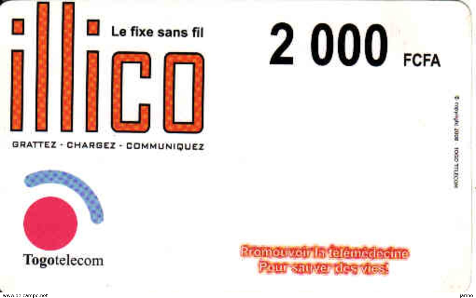 Togo Recharge Card 2000 FCFA Illico - Togo