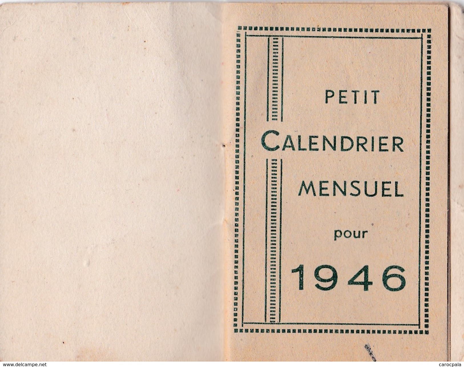 CALENDRIER 1946 FLEURS ARGENTE - Tamaño Pequeño : 1941-60