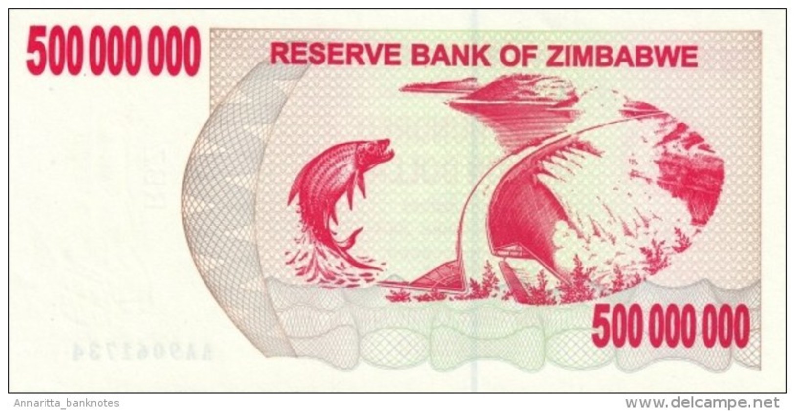 ZIMBABWE 500 MILLION DOLLARS 2008 P-60a UNC  [ZW151a] - Zimbabwe