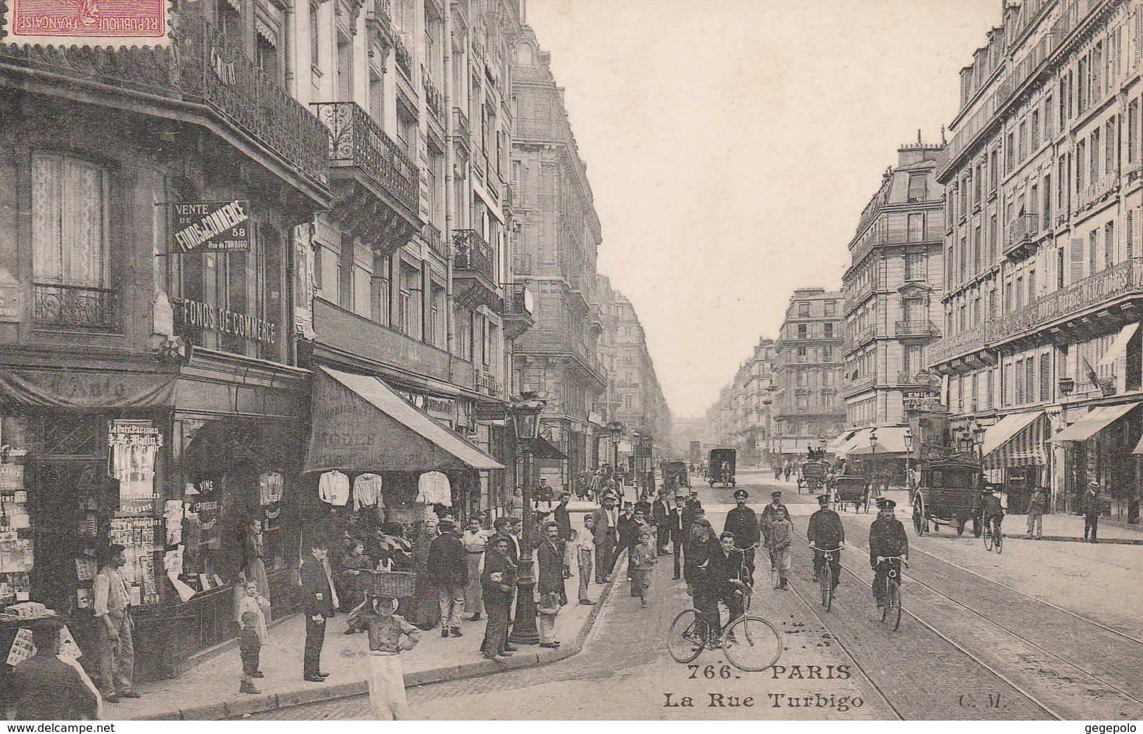 75003 - La Rue Turbigo  ( Angle 58 Rue Turbigo Et 25 Rue Des Fontaines Du Temple ) - Arrondissement: 03