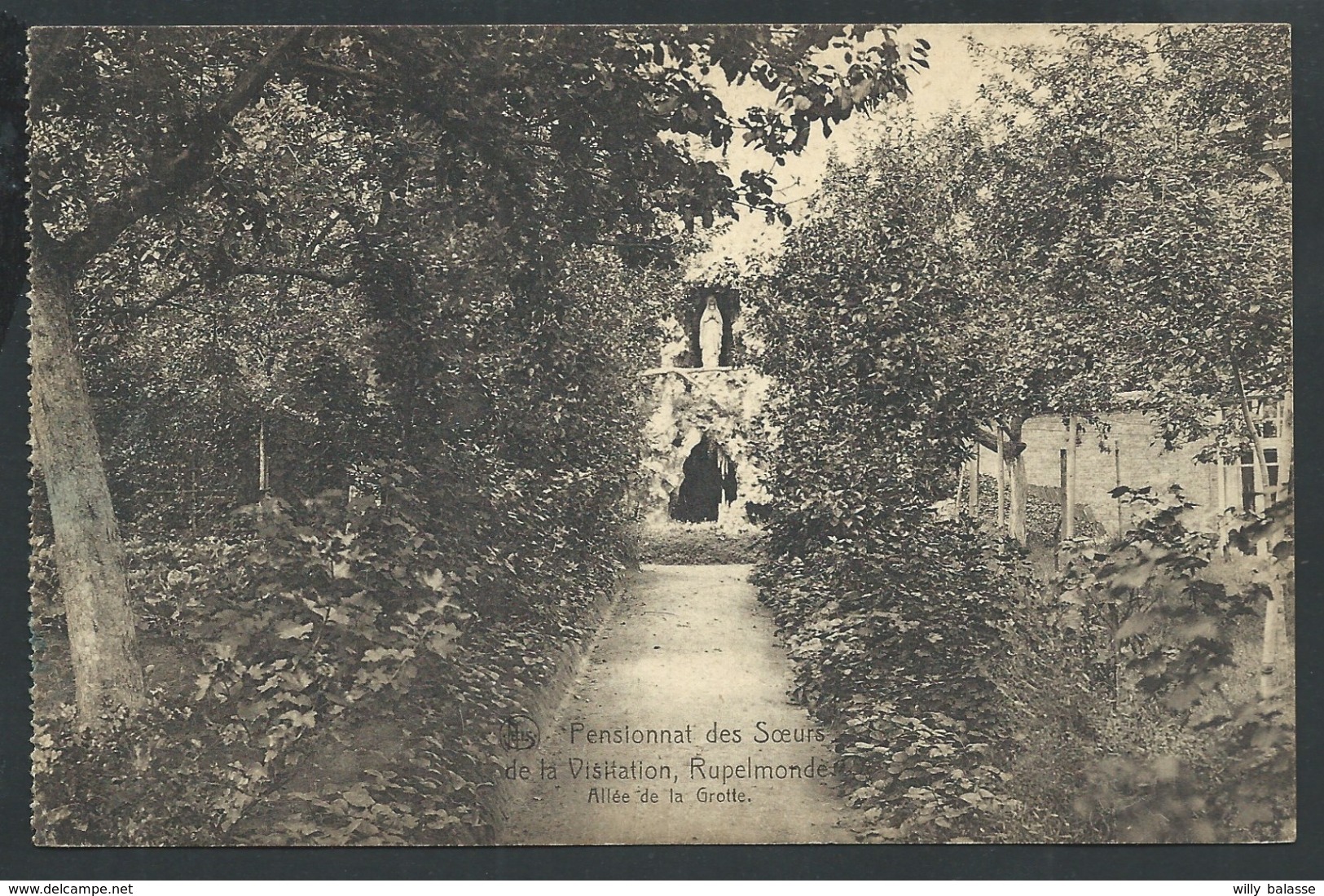 +++ CPA - RUPELMONDE - Pensionnat Des Soeurs De La Visitation - Allée De La Grotte - Nels  // - Kruibeke