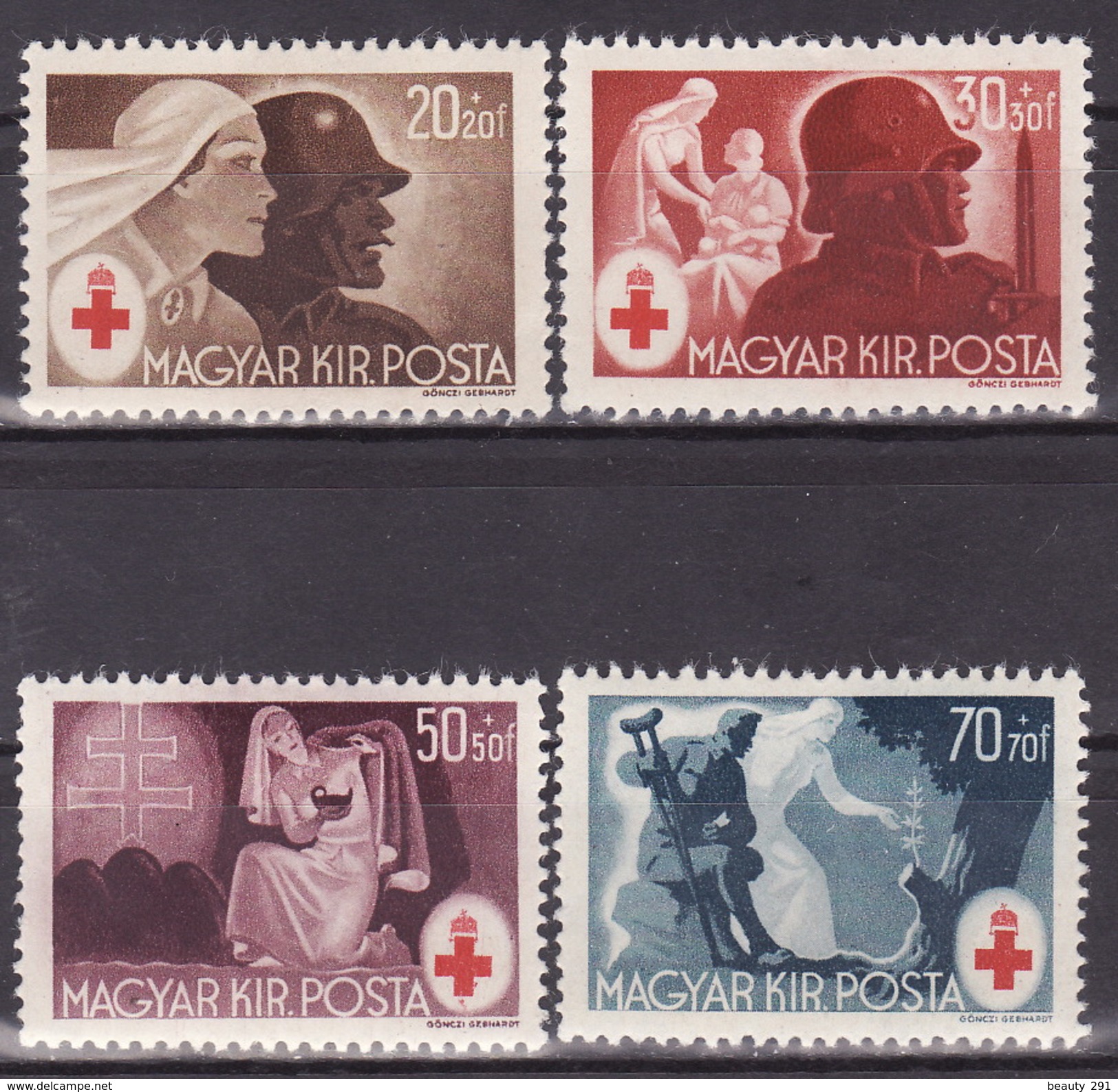 HUNGARY 1944 Mi 749-752  MH* - Unused Stamps